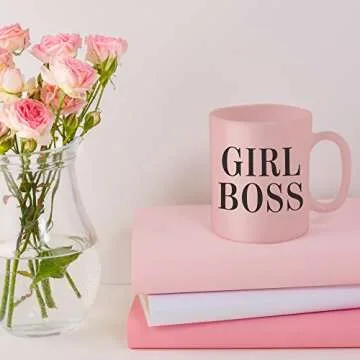 Girl Boss Pink Coffee Mug – Celebrate & Empower The Inspirational Women In your Life - The Perfect Novelty, Funny Christmas Or Birthday Gift Idea For Her - 11oz Ceramic - Comes In Cute Pink Gift Box