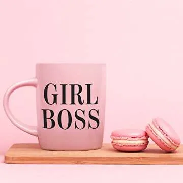 Girl Boss Pink Coffee Mug – Celebrate & Empower The Inspirational Women In your Life - The Perfect Novelty, Funny Christmas Or Birthday Gift Idea For Her - 11oz Ceramic - Comes In Cute Pink Gift Box