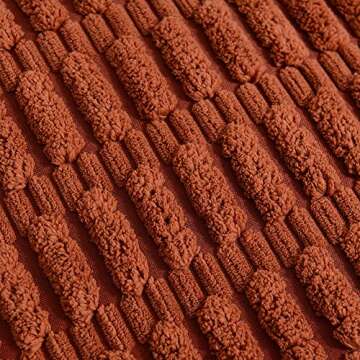 Fancy Homi 2 Packs Rust Decorative Throw Pillow Covers 18x18 Inch with Pom-poms for Couch Bed Living Room, Farmhouse Boho Home Decor, Terracotta Soft Corduroy Cute Square Cushion Case 45x45 cm