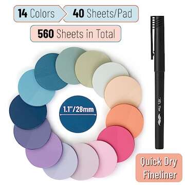 Mr. Pen- Transparent Sticky Notes, 560 Pcs, Pastel Colors, Round Translucent Sticky Notes, Sticky No...