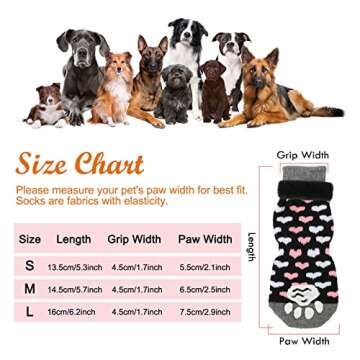 Rypet Anti Slip Dog Socks 3 Pairs - Dog Grip Socks with Straps Traction Control for Indoor on Hardwo...