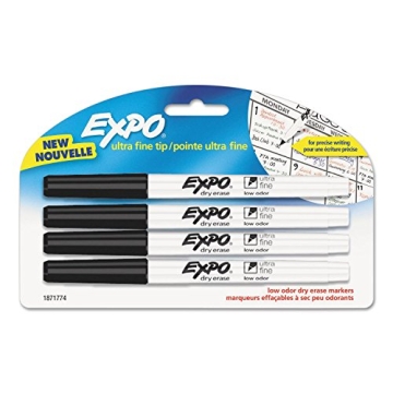 EXPO Low-Odor Ultra Fine Tip Dry-Erase Markers 4-Pack