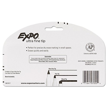 EXPO Low-Odor Ultra Fine Tip Dry-Erase Markers 4-Pack