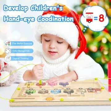 SUPKIZ Magnetic Color & Number Maze Board for Kids