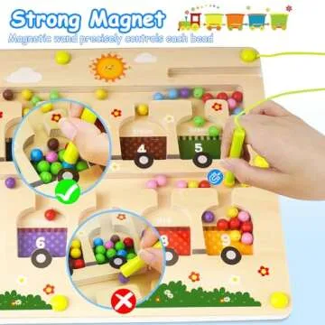 SUPKIZ Magnetic Color & Number Maze Board for Kids