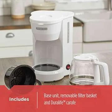 BLACK+DECKER DCM600W 5-Cup* Switch Coffee Maker, White