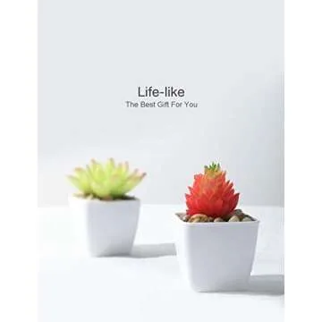 Veryhome Fake Succulents Plants Artificial Faux Succulents Small 4pcs Mini Potted Plastic Succulents for Christmas Home Office Living Room Desk Decor Aesthetic