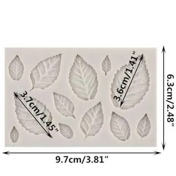 MINFEIDMS Rose Flower Leaf Fondant Molds Leaf Silicone Mold For Cake Decorating Cupcake Topper Candy...
