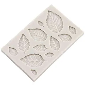 MINFEIDMS Rose Flower Leaf Fondant Molds Leaf Silicone Mold For Cake Decorating Cupcake Topper Candy Chocolate Gum Paste Polymer Clay