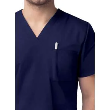 Sivvan Unisex Scrubs - Classic V-Neck Top & Drawstring Pants Scrub Set - S8400 - Navy - XL