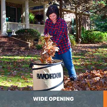 Worx 26-Gallon Collapsible Yard Waste Bag for Easy Cleanup