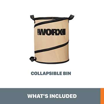 Worx 26-Gallon Collapsible Yard Waste Bag for Easy Cleanup