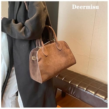 Deermisu Womens Suede Tote Bag Chic Functionality for All Occasions