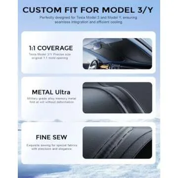 Upgrade DMJN Tesla Model Y/3 Windshield Sun Shade