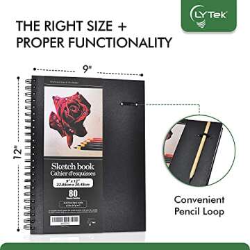 LYTek 9x12 Sketch Books - Durable & Perfect for Artists