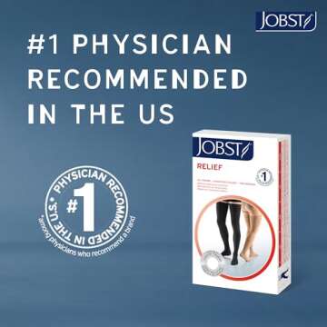 JOBST Relief 20-30 mmHg Compression Stockings, Knee High, Closed Toe, Black, Small