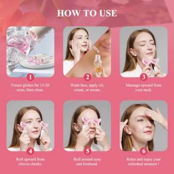 Ice Globes for Facials, Women's Face Globes, Facial Massager Skincare Tool for Daily Beauty Skin Care, Reduce Puffiness and Relief Migraine, Pain