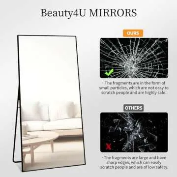 Beauty4U Full Length Mirror with Stand and Wall Mounting