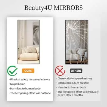 Beauty4U Full Length Mirror with Stand and Wall Mounting