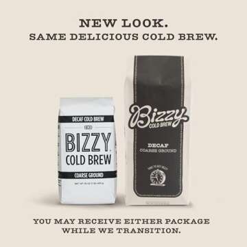 Bizzy Cold Brew Coffee | Decaf Blend | Water Process | Coarse Ground Coffee | Micro Sifted | Special...