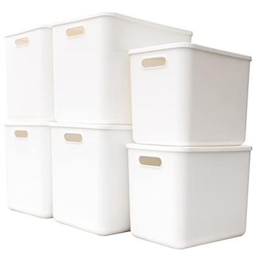 Yishyfier 6-Pack Plastic Storage Bins with Lids Organizer