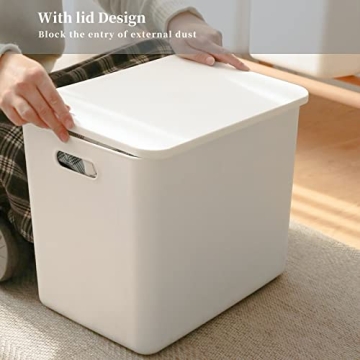 Yishyfier 6-Pack Plastic Storage Bins with Lids Organizer