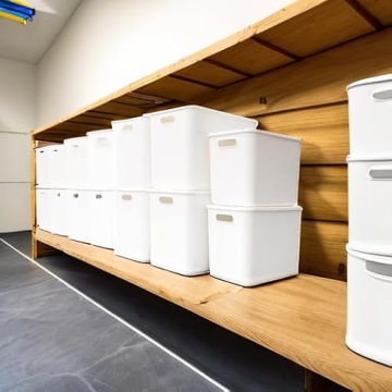 Yishyfier 6-Pack Plastic Storage Bins with Lids Organizer