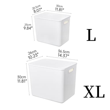 Yishyfier 6-Pack Plastic Storage Bins with Lids Organizer
