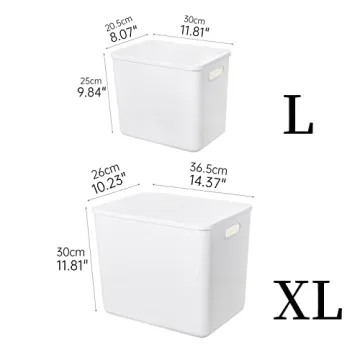 Yishyfier 6-Pack Plastic Storage Bins with Lids Organizer