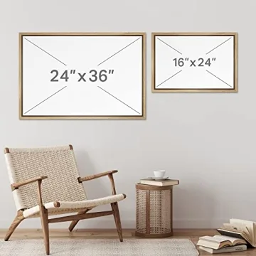 SIGNFORD Framed Canvas Art - Brown Meadow Landscape