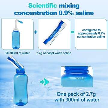 120 Saline Packets,Sinus Rinsing Packets for Neti Pots,Neti Pot Salt Packets Individually Wrapped,Nasal Rinse Packets Neti Pot Salt for Nasal Irrigation System,Nasal Wash Squeeze Bottle & Sinus Relief