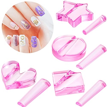 4 Pieces Nail Embossed Mold Tools for Easy Nail Art