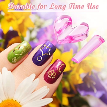 4 Pieces Nail Embossed Mold Tools for Easy Nail Art