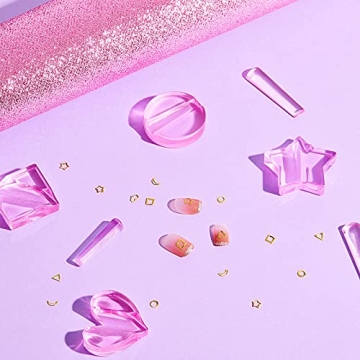 4 Pieces Nail Embossed Mold Tools for Easy Nail Art