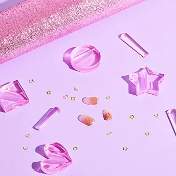 4 Pieces Nail Embossed Mold Tools for Easy Nail Art