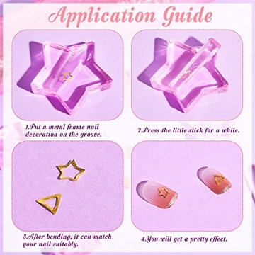 4 Pieces Nail Embossed Mold Tools for Easy Nail Art