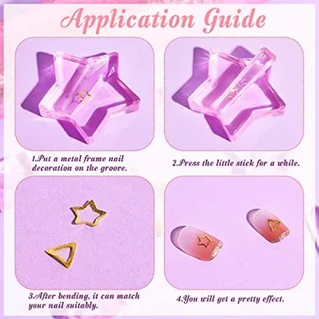 4 Pieces Nail Embossed Mold Tools for Easy Nail Art