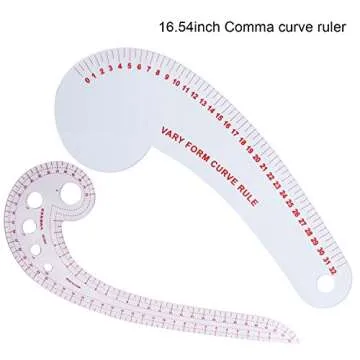 Boao 6 Pieces Clear Metric Sewing Ruler Set Plastic Sew French Curve Ruler Tools Metric Curve Shaped Rulers Making Ruler Kit for Designers and Beginners Tailors Designers, 6 Styles