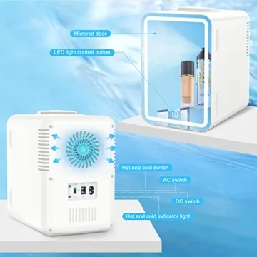 COOSEON Mirrored Mini Beauty Fridge with LED Light