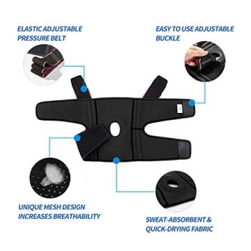 DOUFURT Knee Brace for Women & Men Meniscus Tear, Plus Size Knee Braces for Knee Pain Relief, Arthritis, Compression Knee Support Side Stabilizers