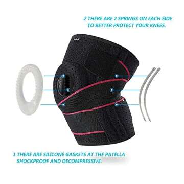 DOUFURT Knee Brace for Women & Men Meniscus Tear, Plus Size Knee Braces for Knee Pain Relief, Arthritis, Compression Knee Support Side Stabilizers