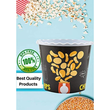 Modern Popcorn and Chips Boxes - Fun and Durable Set (4 Pack)