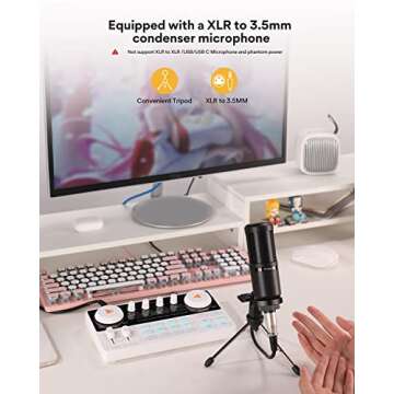 MAONO Podcast Equipment Bundle Audio mixer All-in-One Podcast Production Studio with 3.5mm Microphon...
