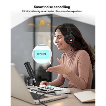 MAONO Podcast Equipment Bundle Audio mixer All-in-One Podcast Production Studio with 3.5mm Microphone for Live Streaming, Podcast Recording, PC, Smartphone, DJ MaonoCaster Lite (AU-AM200-S1)