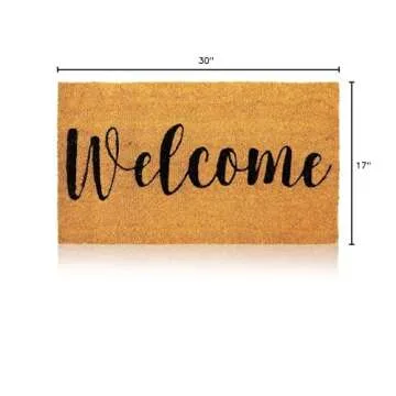 Juvale Natural Coir Doormat, Welcome Mat for Front Door (30 x 17 in)