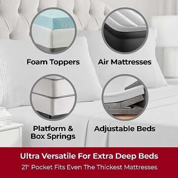 Mellanni Extra Deep California King Sheets - 4 PC Iconic Collection Bedding - Hotel Luxury, Ultra So...