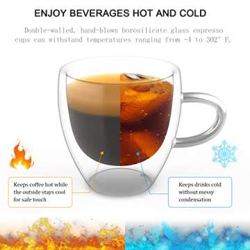 ONEDONE Espresso Cups - Double Walled Thermal Insulated