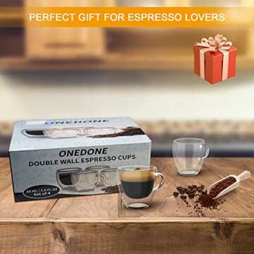 ONEDONE Espresso Cups - Double Walled Thermal Insulated