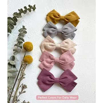 Cherssy Baby Girl Hair Bows Clips Barrettes, 10pcs Hair Alligator Clips Accessories for Toddlers, School Girls, Children