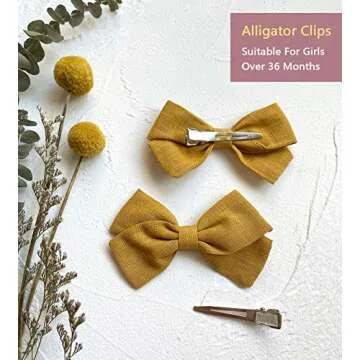 Cherssy Baby Girl Hair Bows Clips Barrettes, 10pcs Hair Alligator Clips Accessories for Toddlers, School Girls, Children